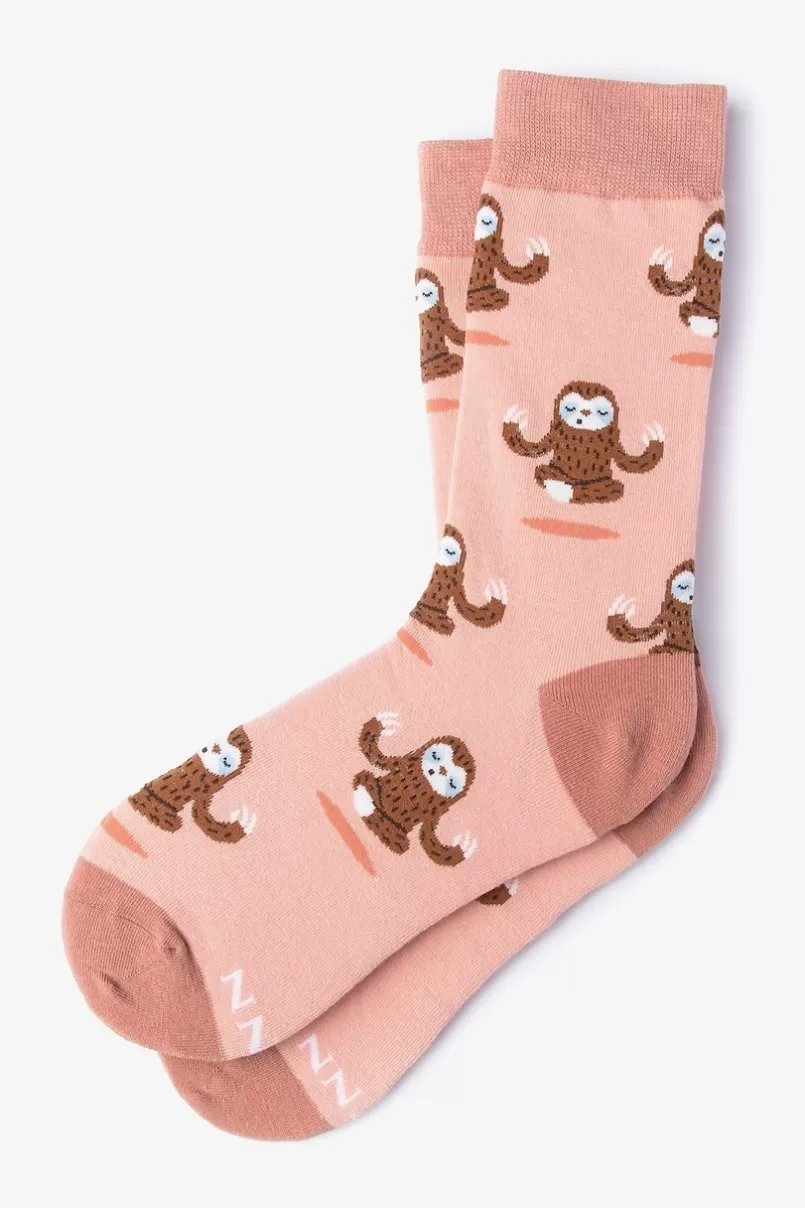 Ties Sloth Yoga Women's Sock Coral Shop