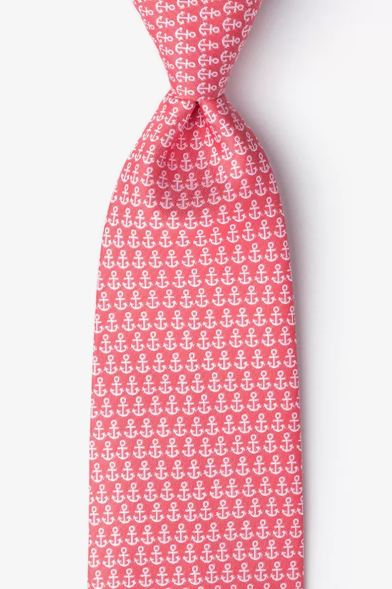 Ties Small Anchors Coral Tie Store