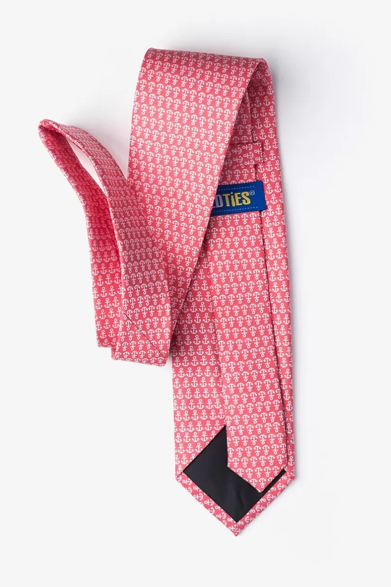 Ties Small Anchors Coral Tie Store