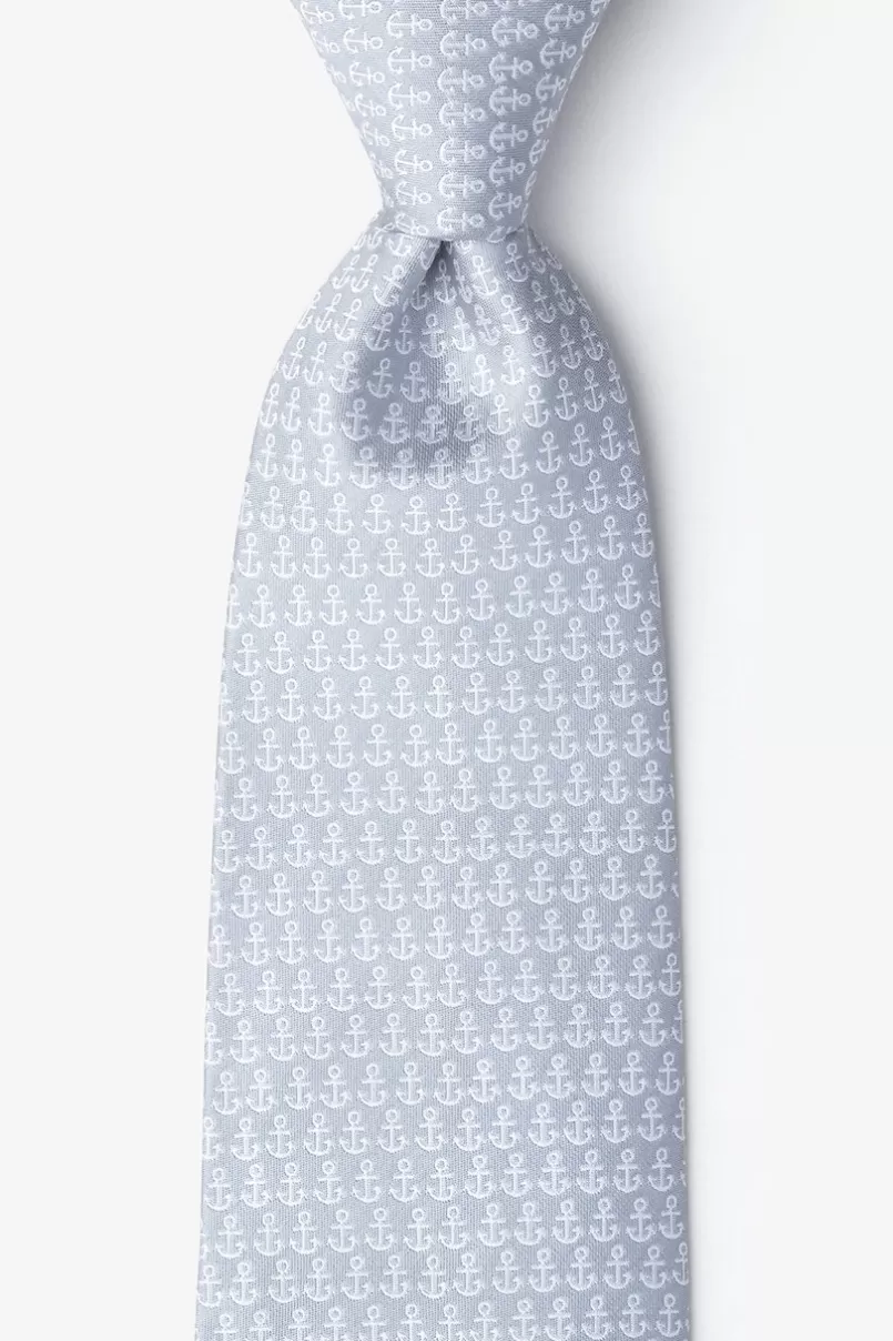 Ties Small Anchors Extra Long Tie Gray Best Sale