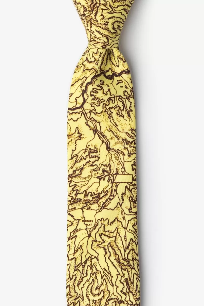 Ties Smokey Mountains Yellow Skinny Tie Outlet