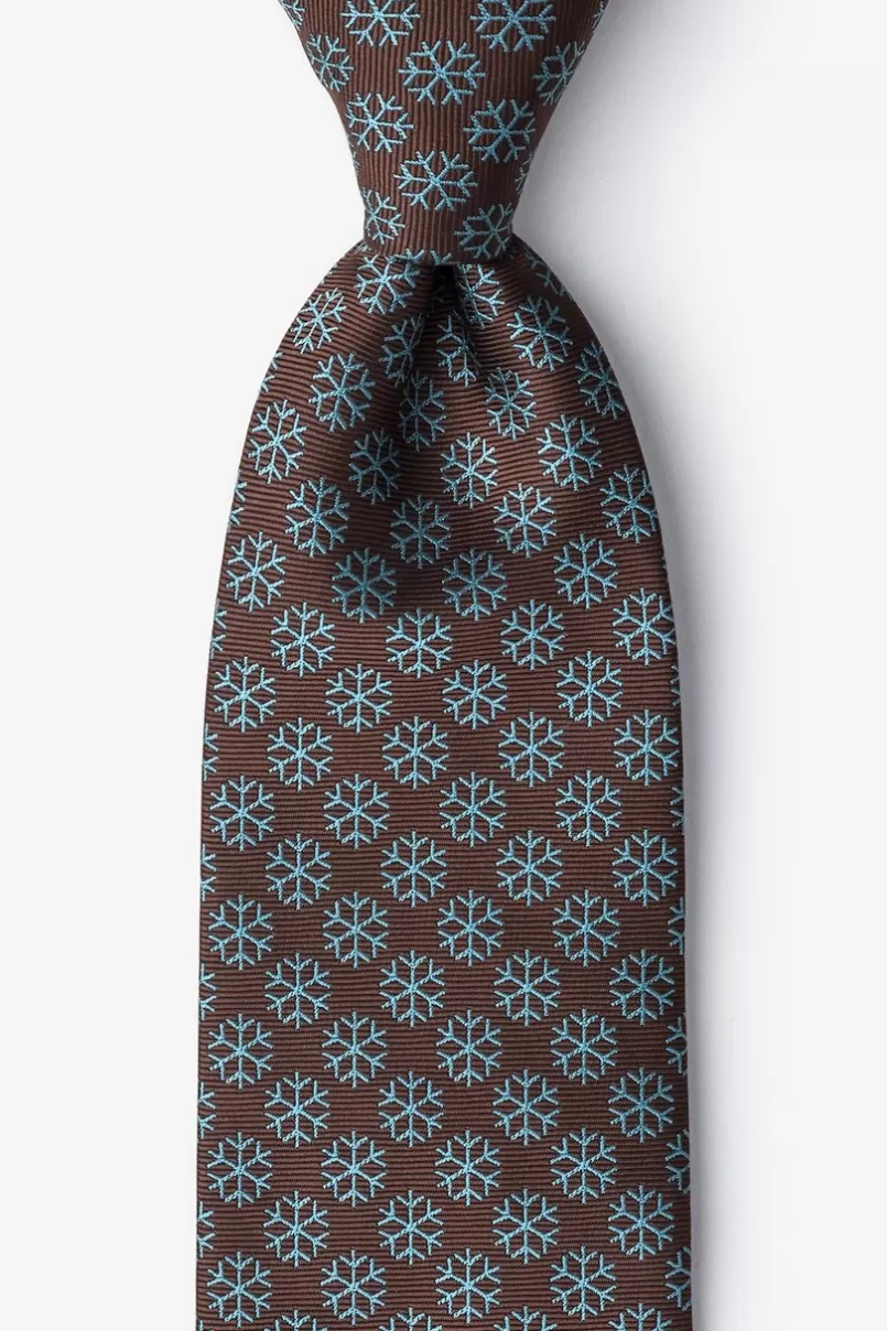 Ties Snowflakes Brown Tie Outlet