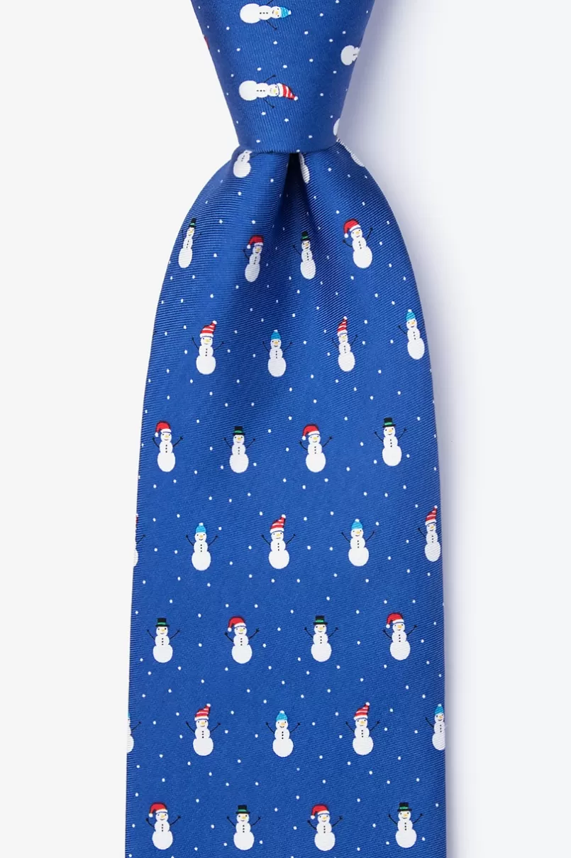 Ties Snowmen in the Snow Blue Extra Long Tie Flash Sale