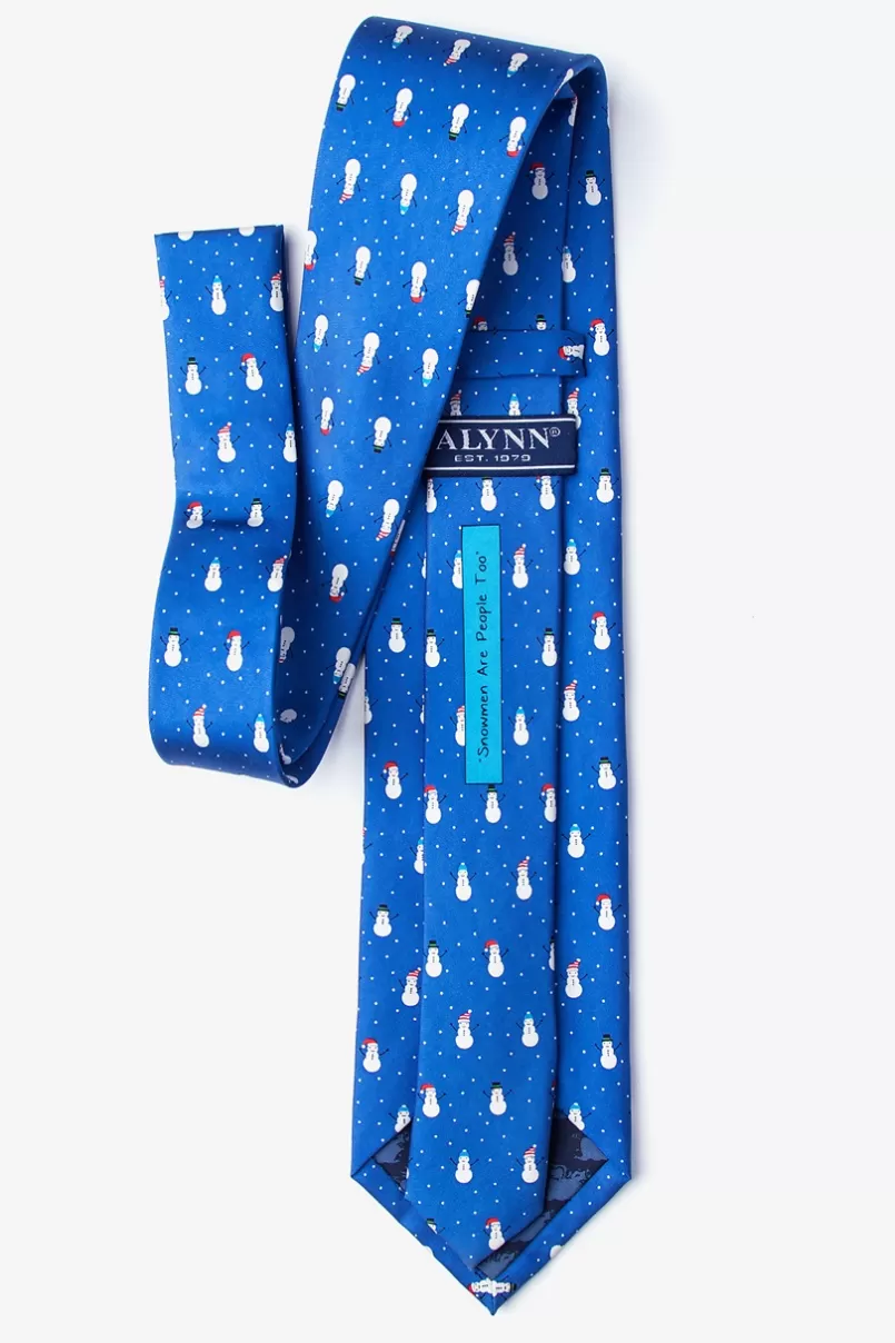 Ties Snowmen in the Snow Blue Extra Long Tie Flash Sale