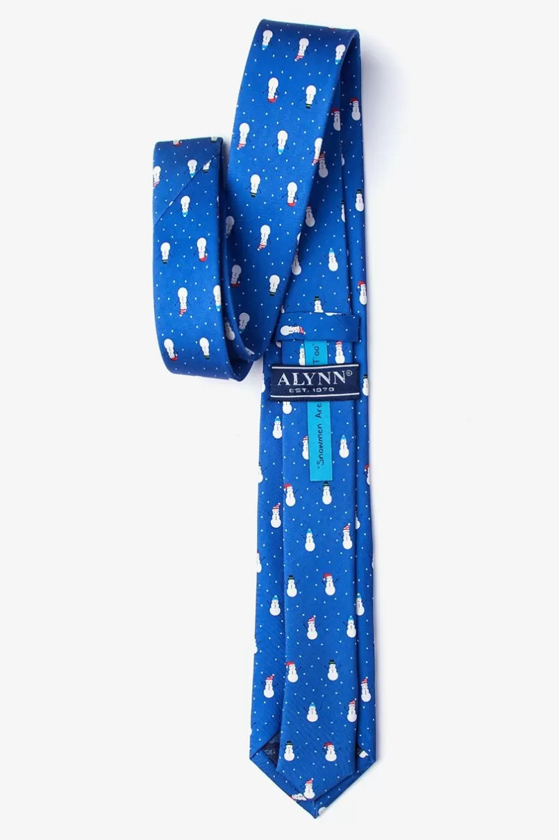 Ties Snowmen in the Snow Blue Skinny Tie Hot