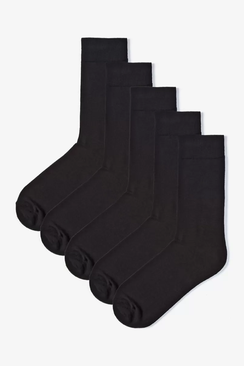 Ties Solid Black 5 Sock Pack Online