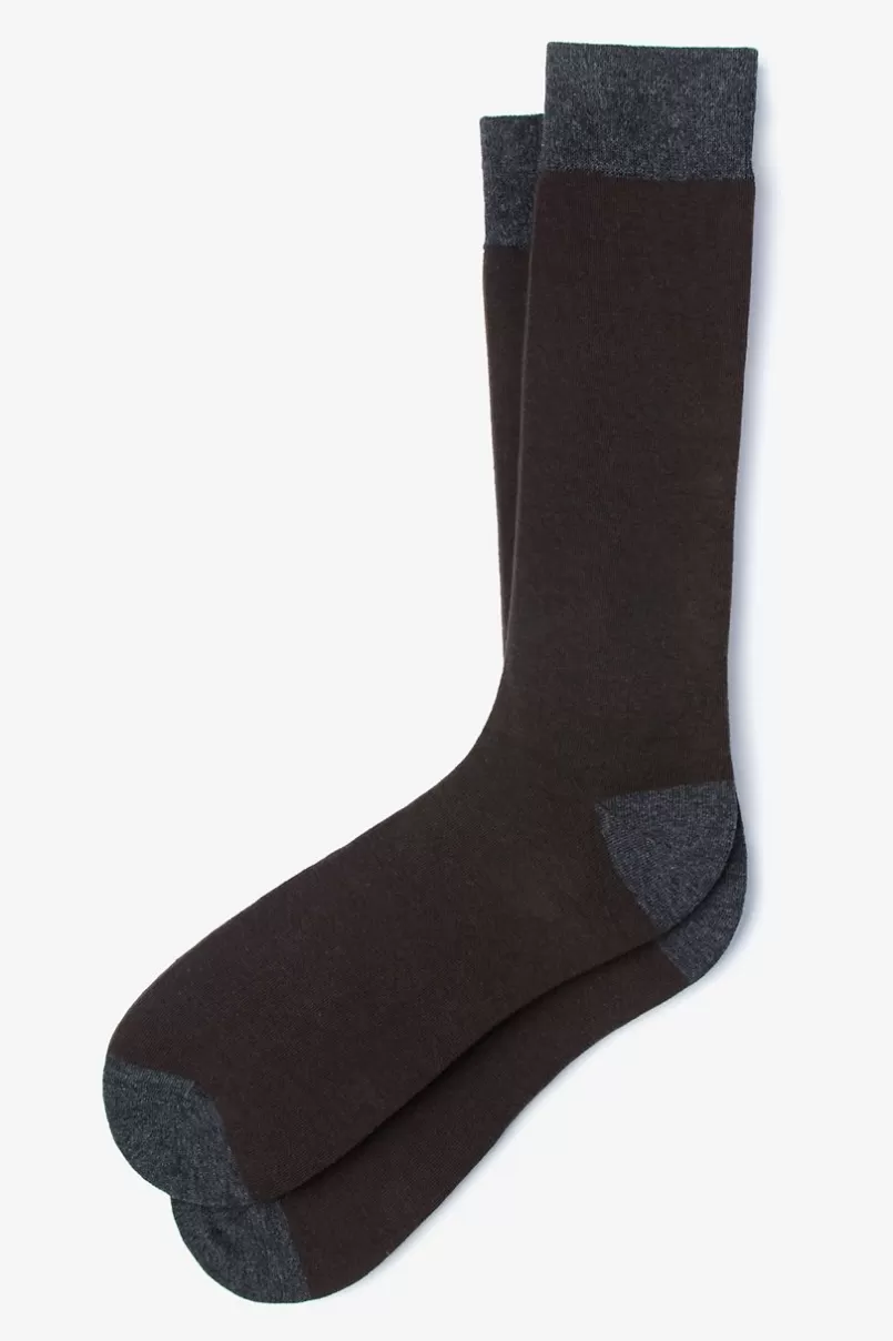 Ties Solid Choice Sock Brown Shop