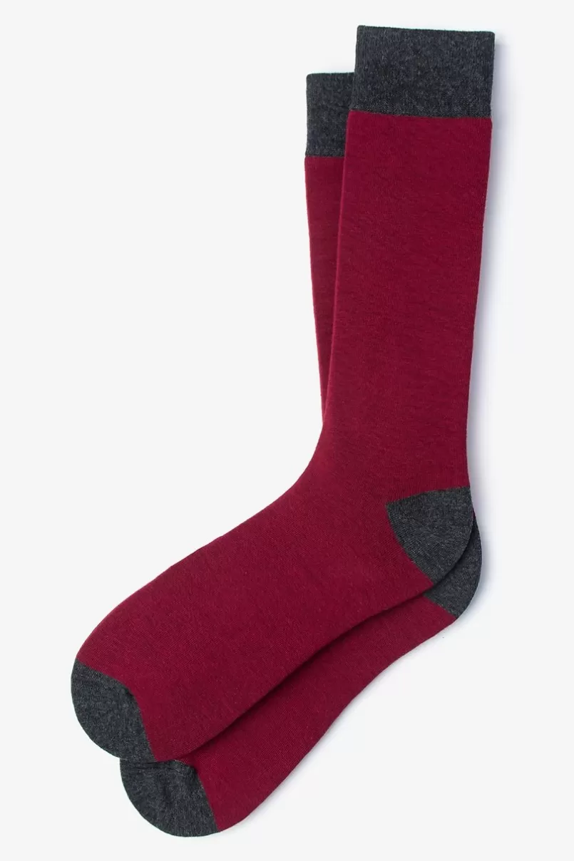 Ties Solid Choice Sock Burgundy Hot