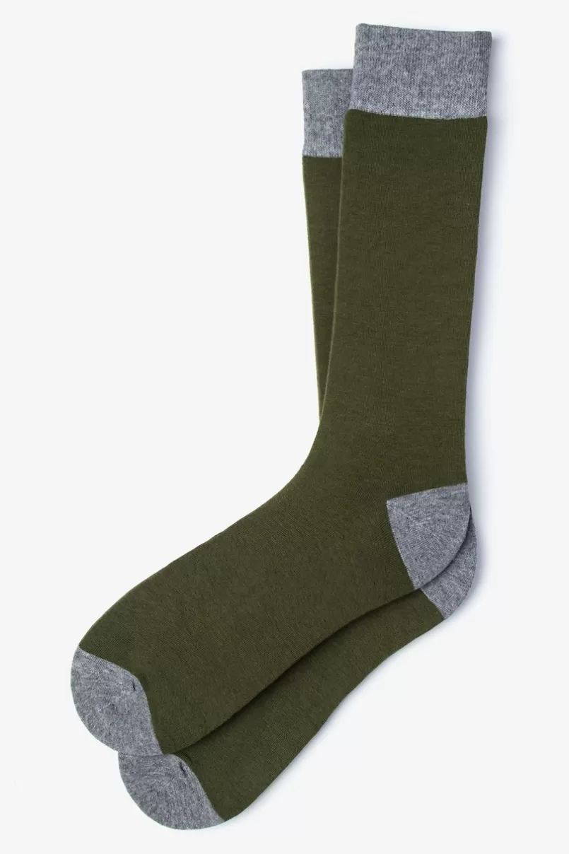 Ties Solid Choice Sock Olive Store