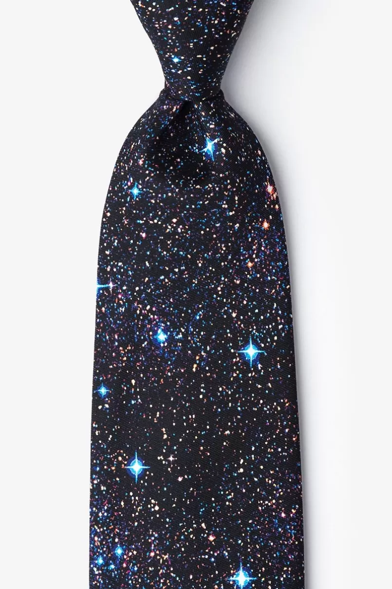 Ties Spaced Out Black Extra Long Tie Shop