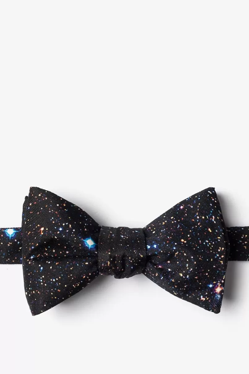 Ties Spaced Out Black Self-Tie Bow Tie Shop