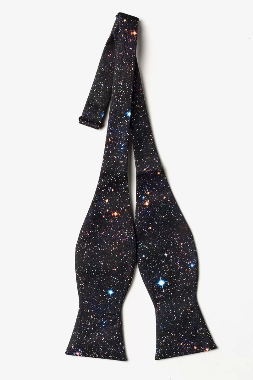 Ties Spaced Out Black Self-Tie Bow Tie Shop