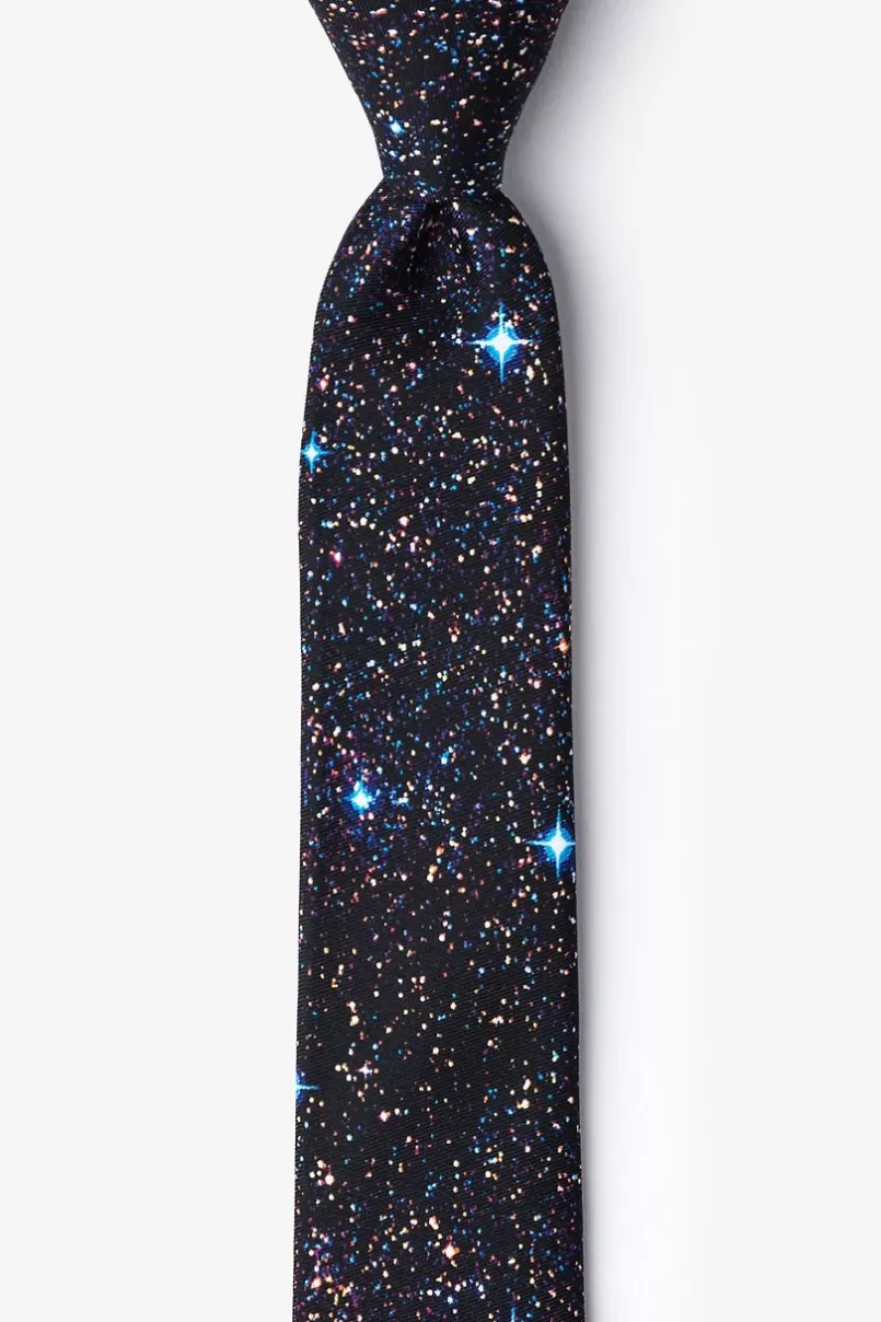 Ties Spaced Out Black Skinny Tie Cheap