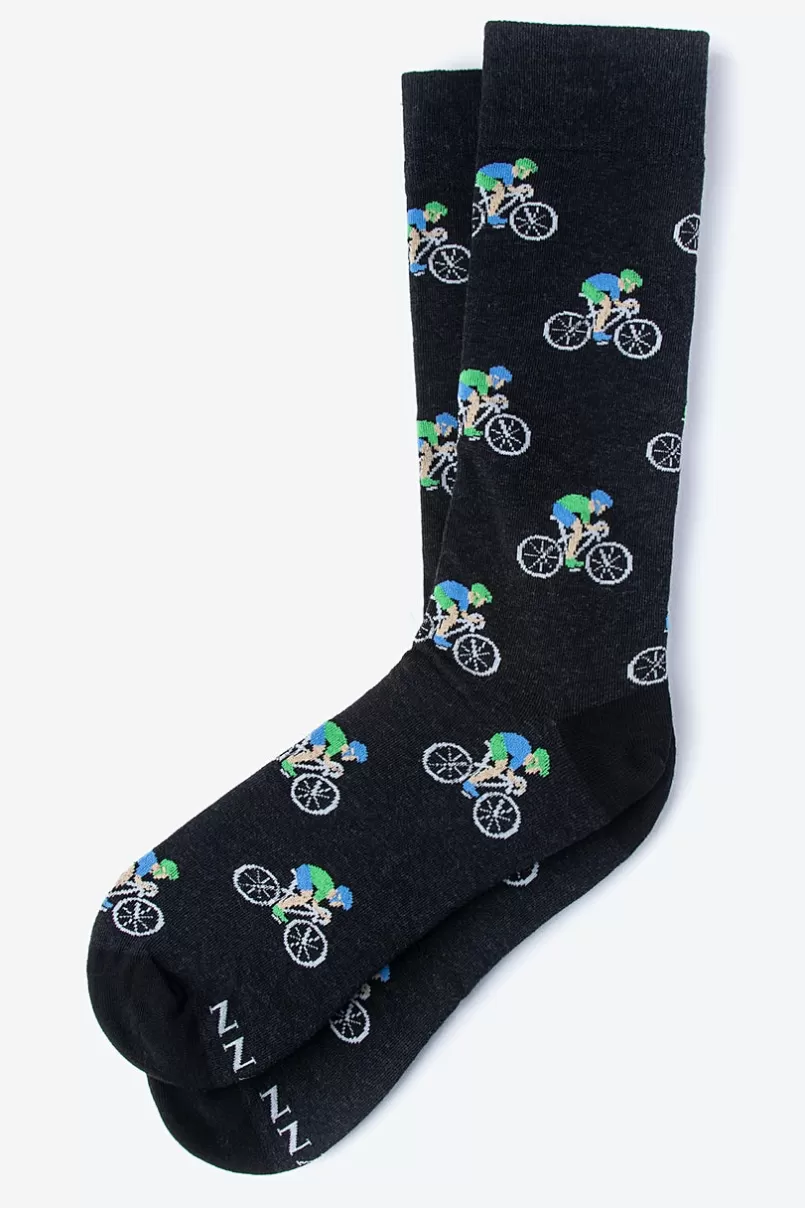 Ties Spin Cycle Bicycle Race Sock Black Shop