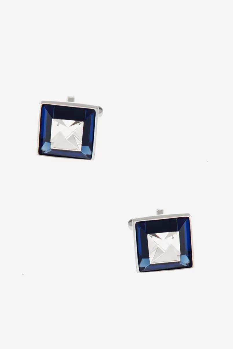 Ties Square Peaks Blue Cufflinks Clearance