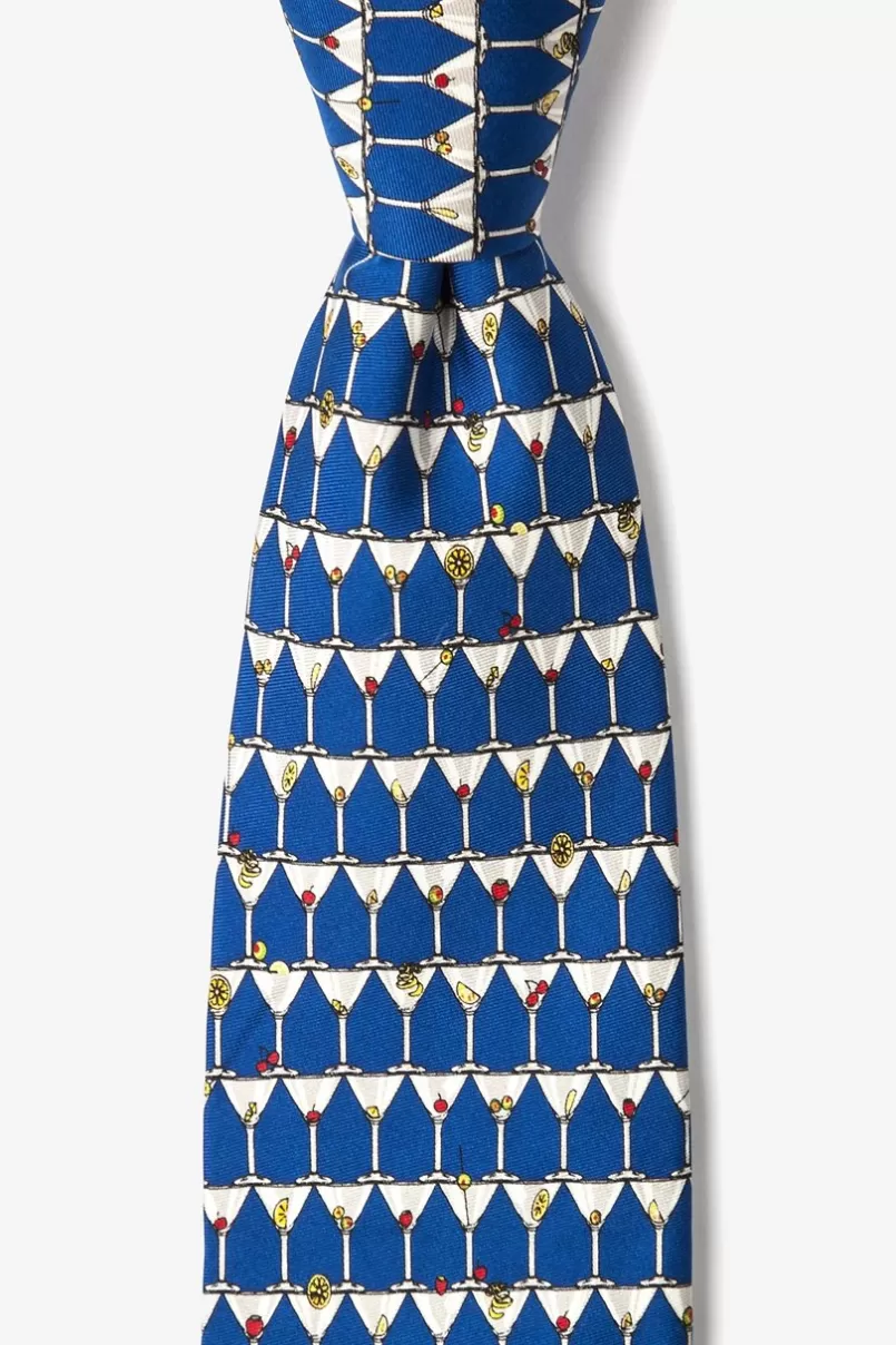 Ties Stack of Martinis Blue Tie Shop