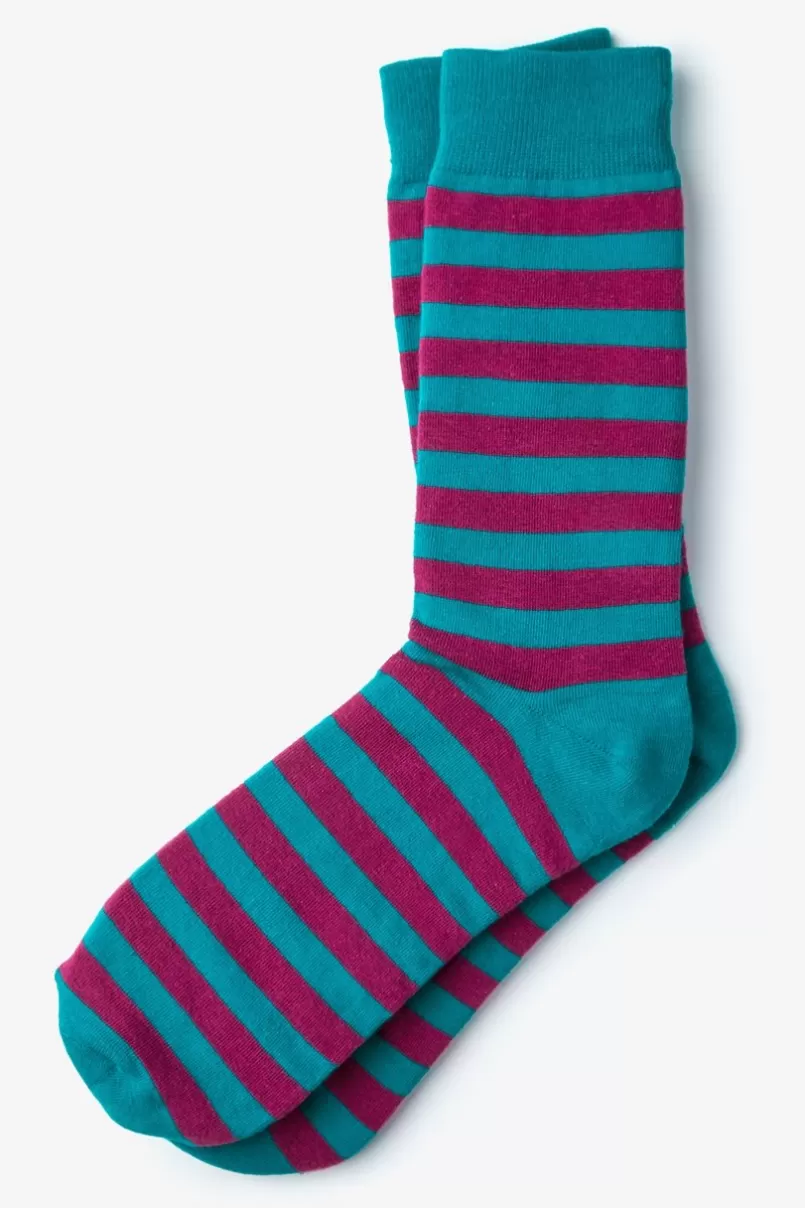 Ties Stanton Stripe Turquoise Sock Fashion