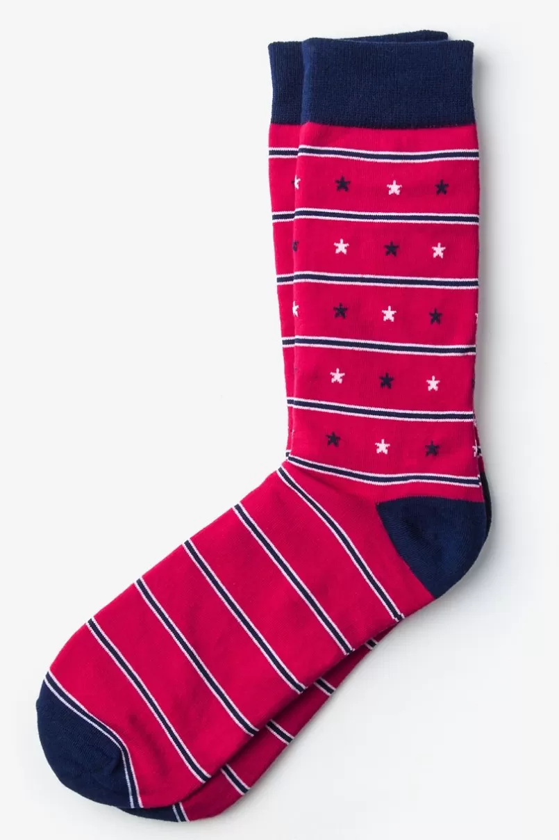 Ties Star Spangled Red Sock Cheap