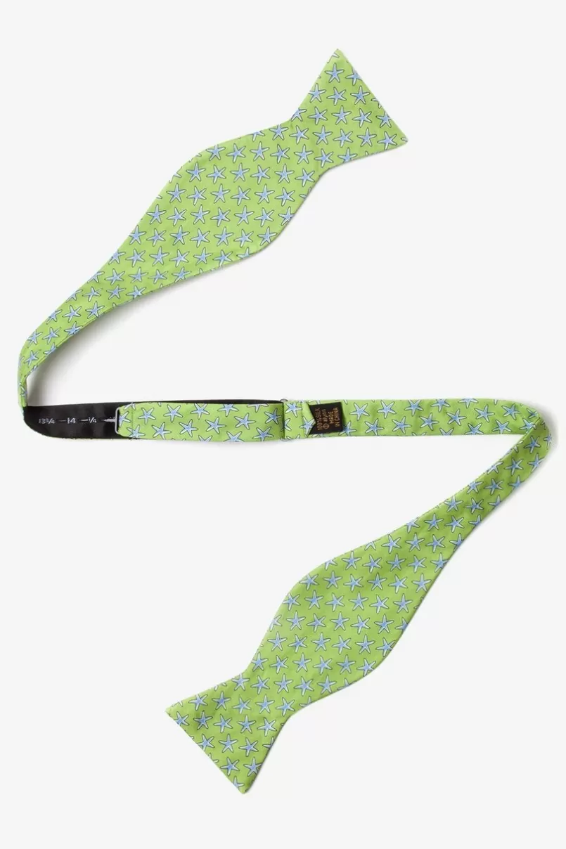 Ties Starfish Green Self-Tie Bow Tie Hot