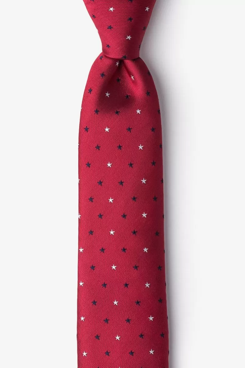 Ties Stars Skinny Tie Red Store