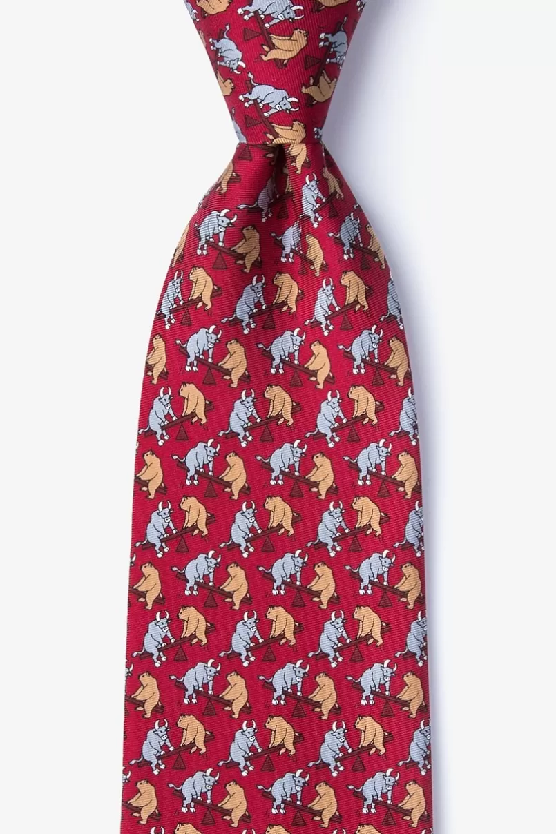 Ties Stock Market Playground Tie Red Clearance