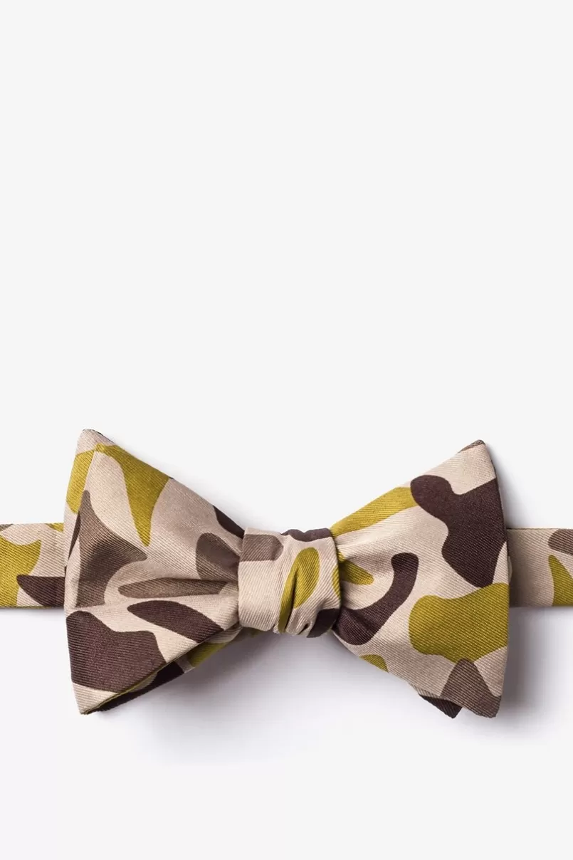 Ties Street Camo Beige Self-Tie Bow Tie Beige&Olive Store