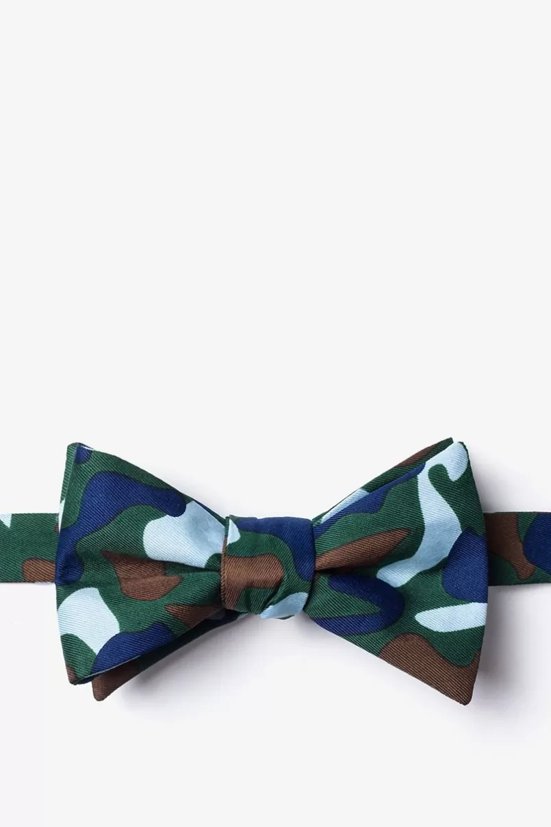 Ties Street Camo Hunter Green Self-Tie Bow Tie HunterGreen&Blue New