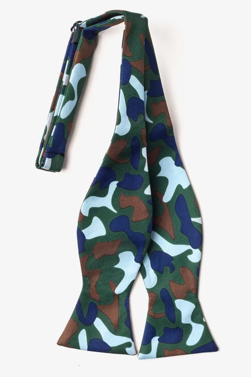 Ties Street Camo Hunter Green Self-Tie Bow Tie HunterGreen&Blue New