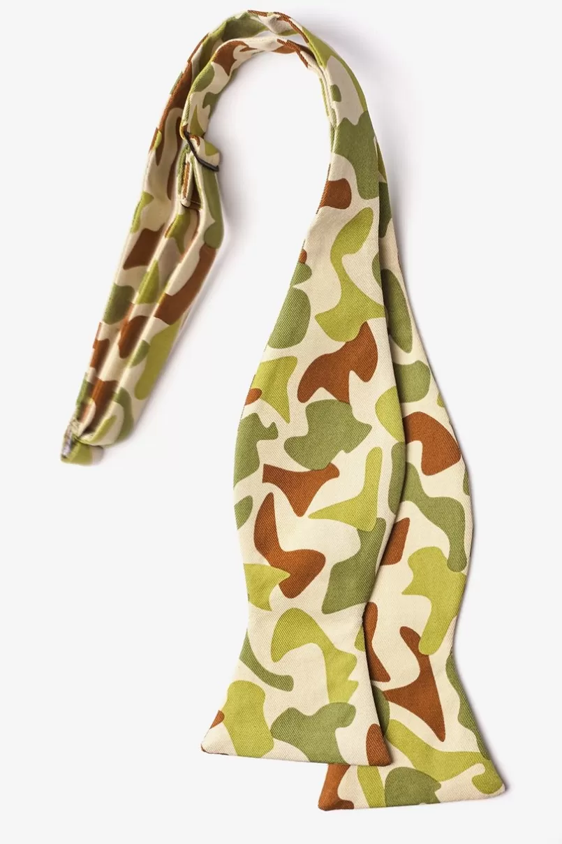 Ties Street Camo Olive Self-Tie Bow Tie Olive&Brown Online