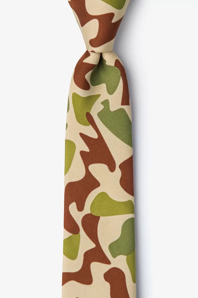 Ties Street Camo Olive Skinny Tie Olive&Brown Sale