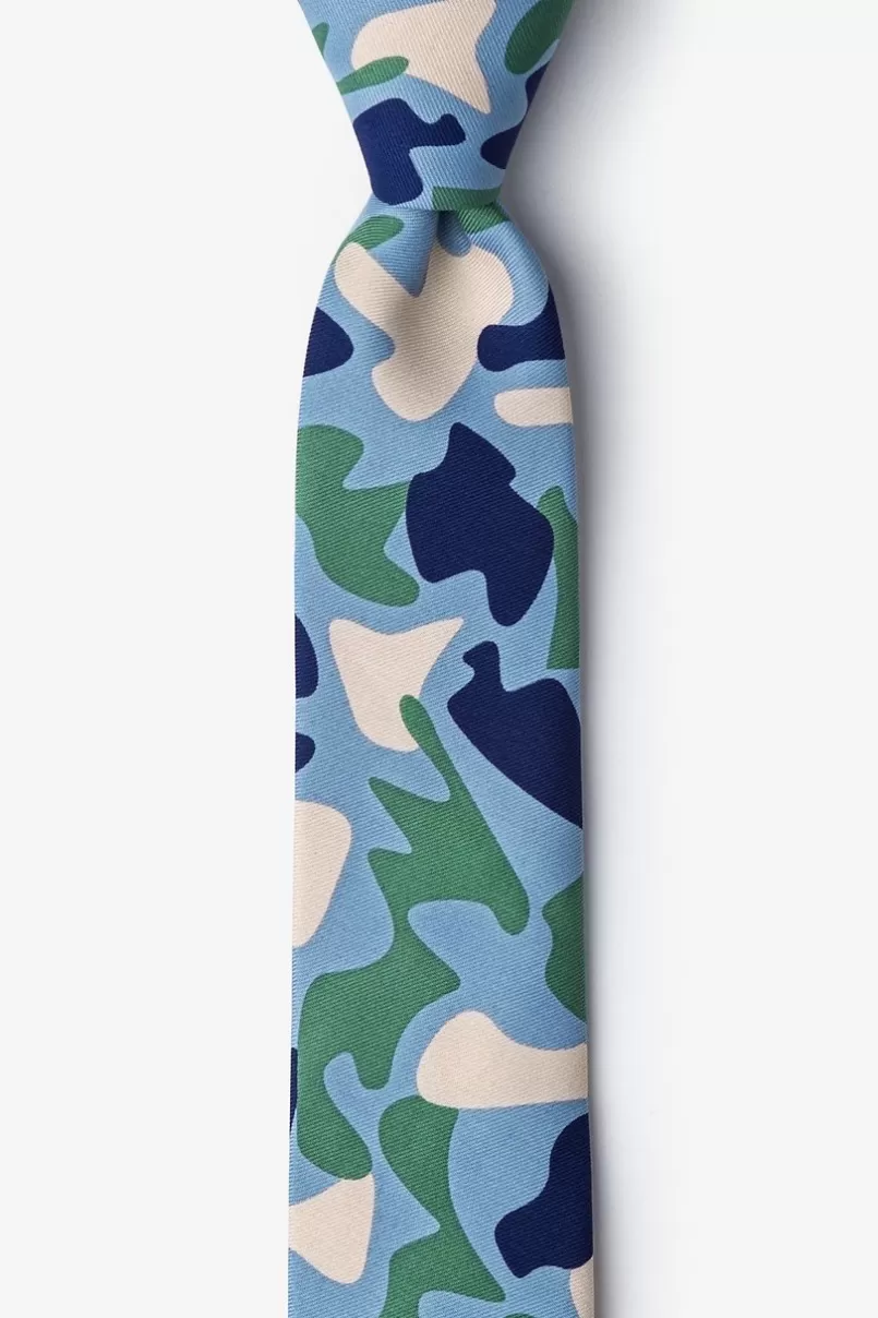 Ties Street Camo Sky Blue Skinny Tie SkyBlue&Beige Best