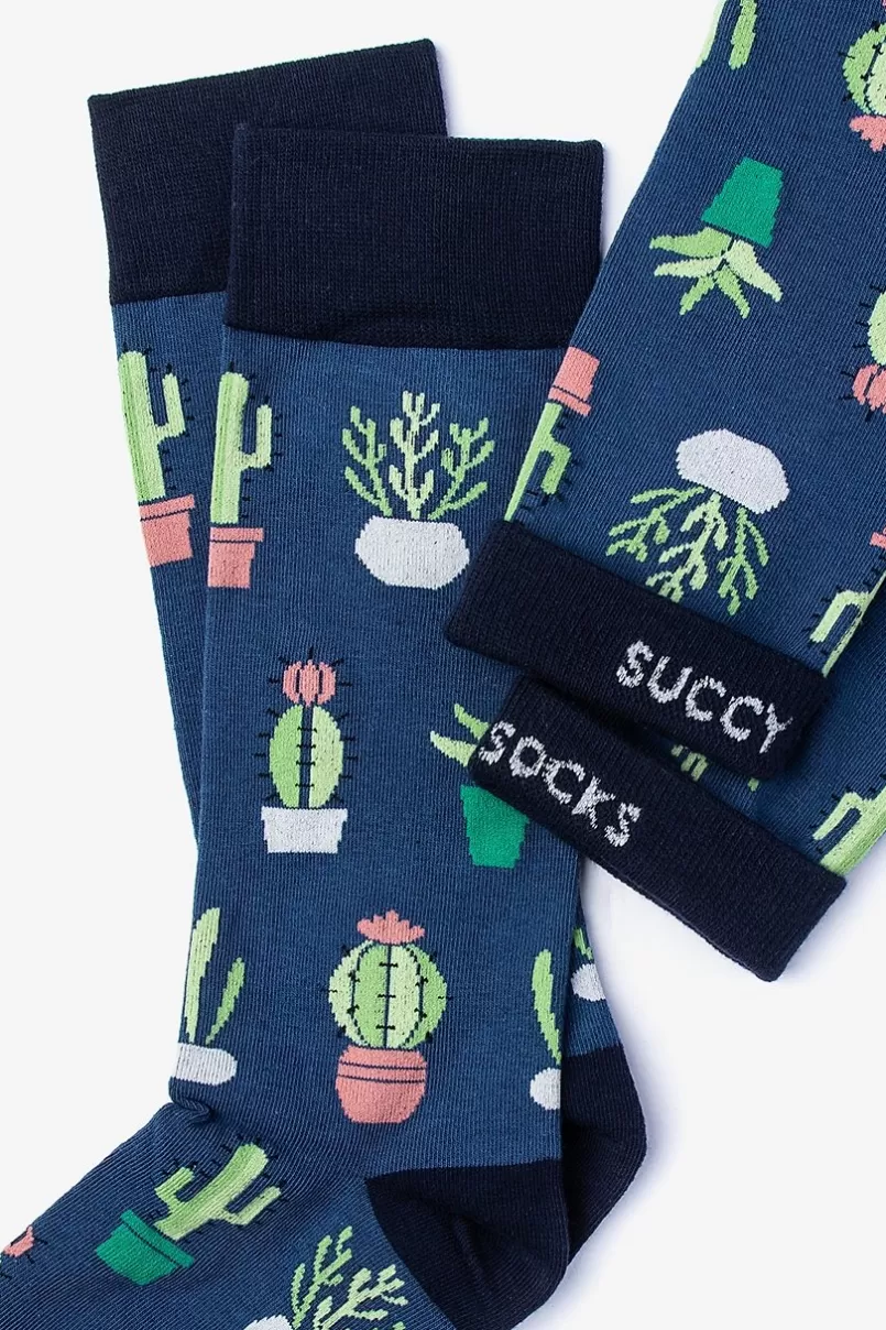 Ties Succulent Navy Blue Sock Cheap