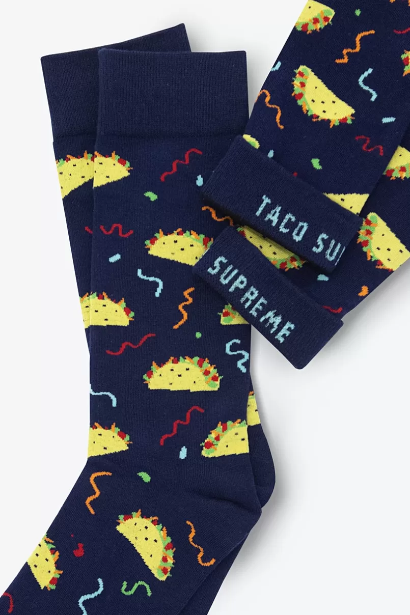 Ties Taco Navy Blue Sock Discount