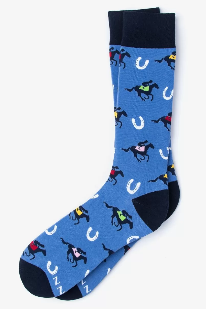 Ties Talk Derby To Me Sock Blue Best Sale