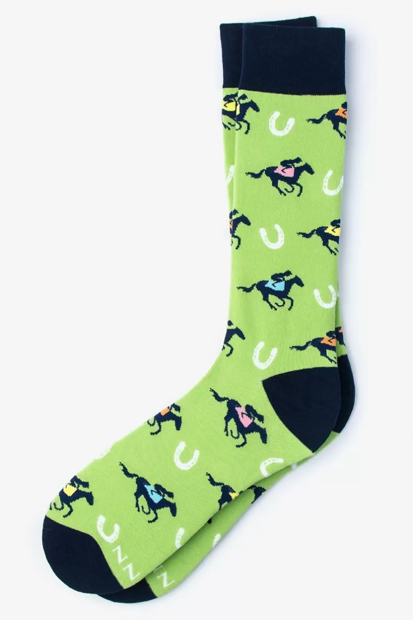 Ties Talk Derby To Me Sock Green Outlet