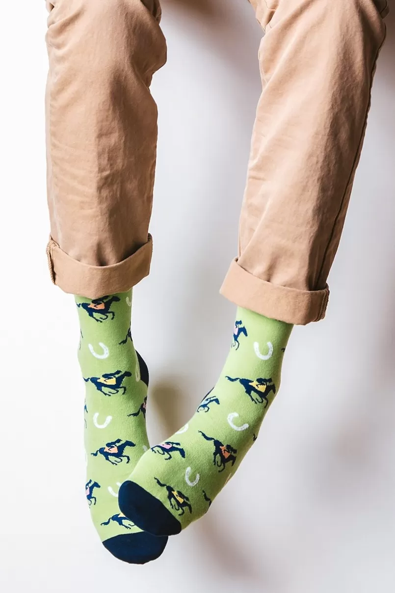 Ties Talk Derby To Me Sock Green Outlet