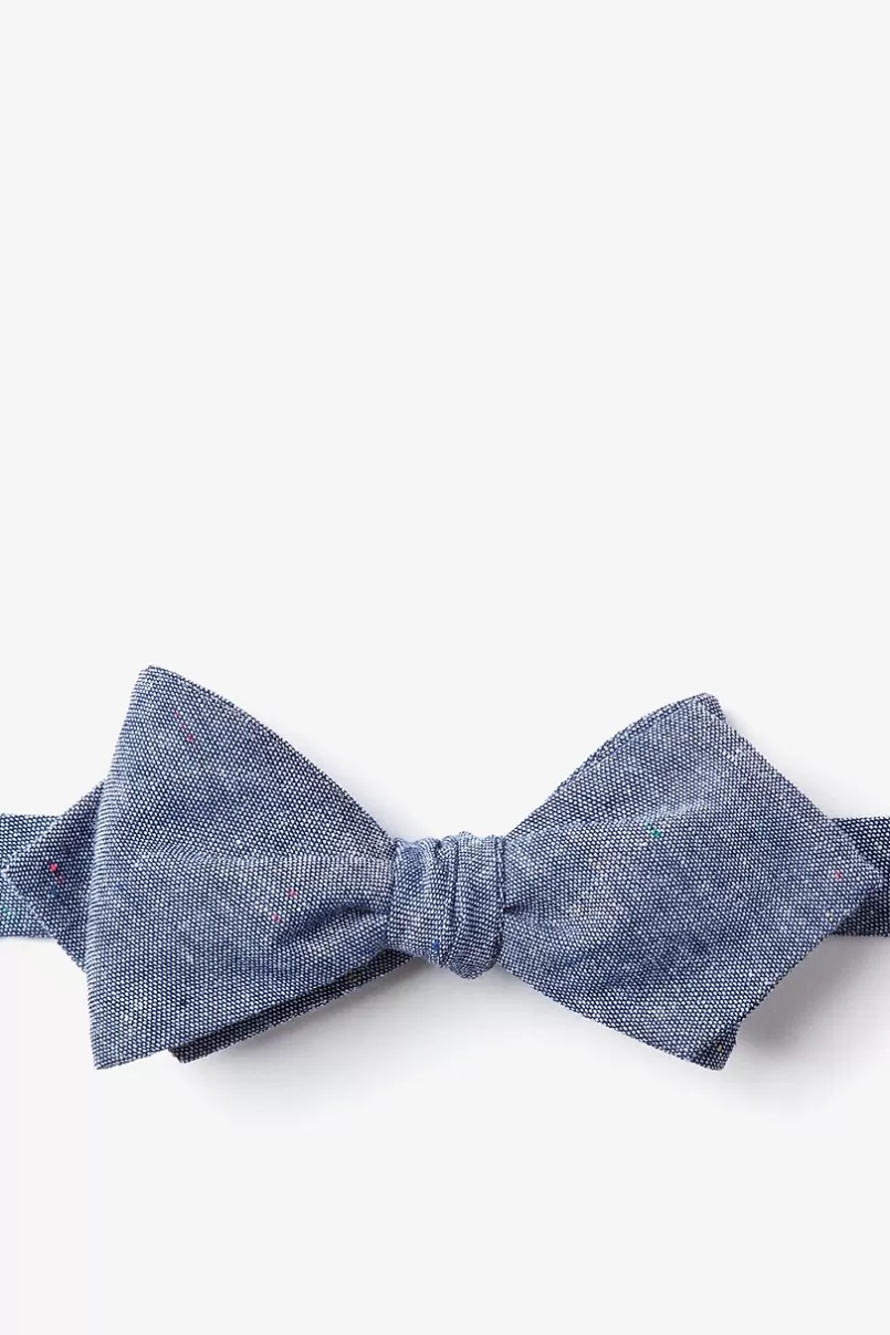 Ties Teague Navy Blue Diamond Tip Bow Tie NavyBlue Flash Sale