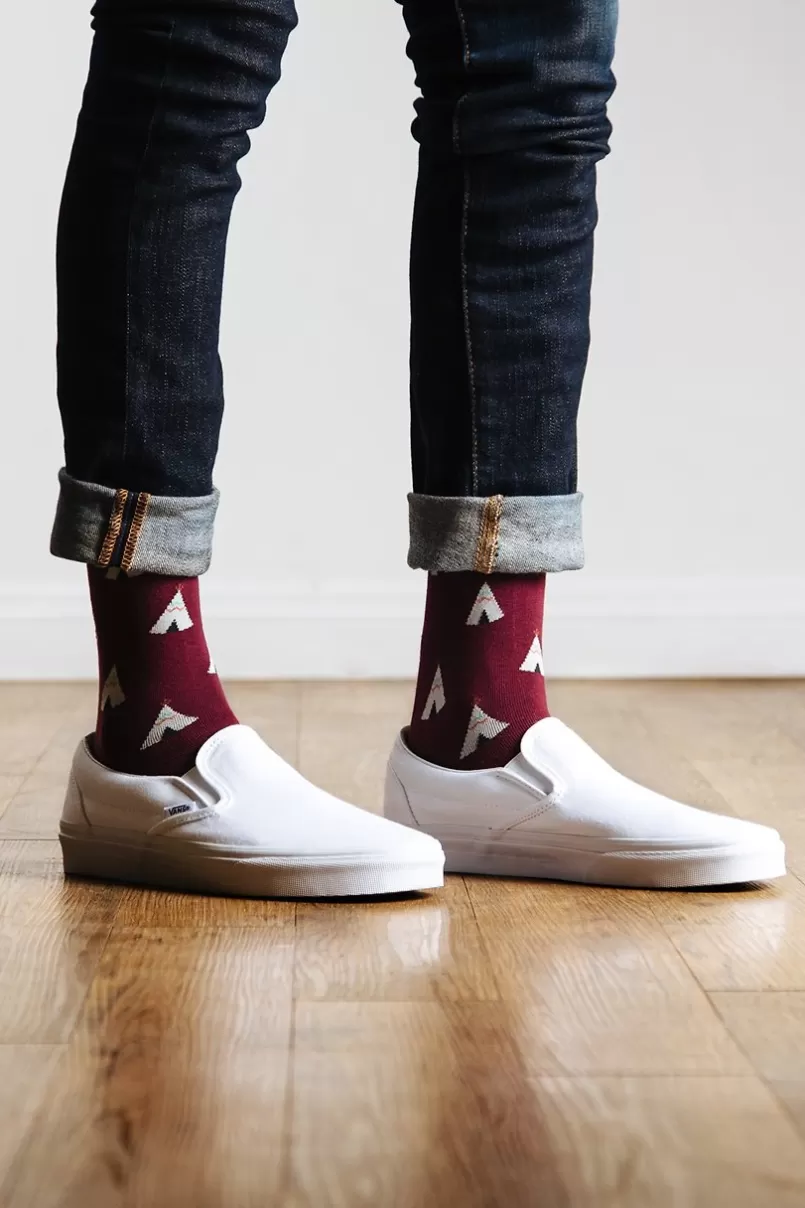 Ties Teepee Sock Maroon Clearance