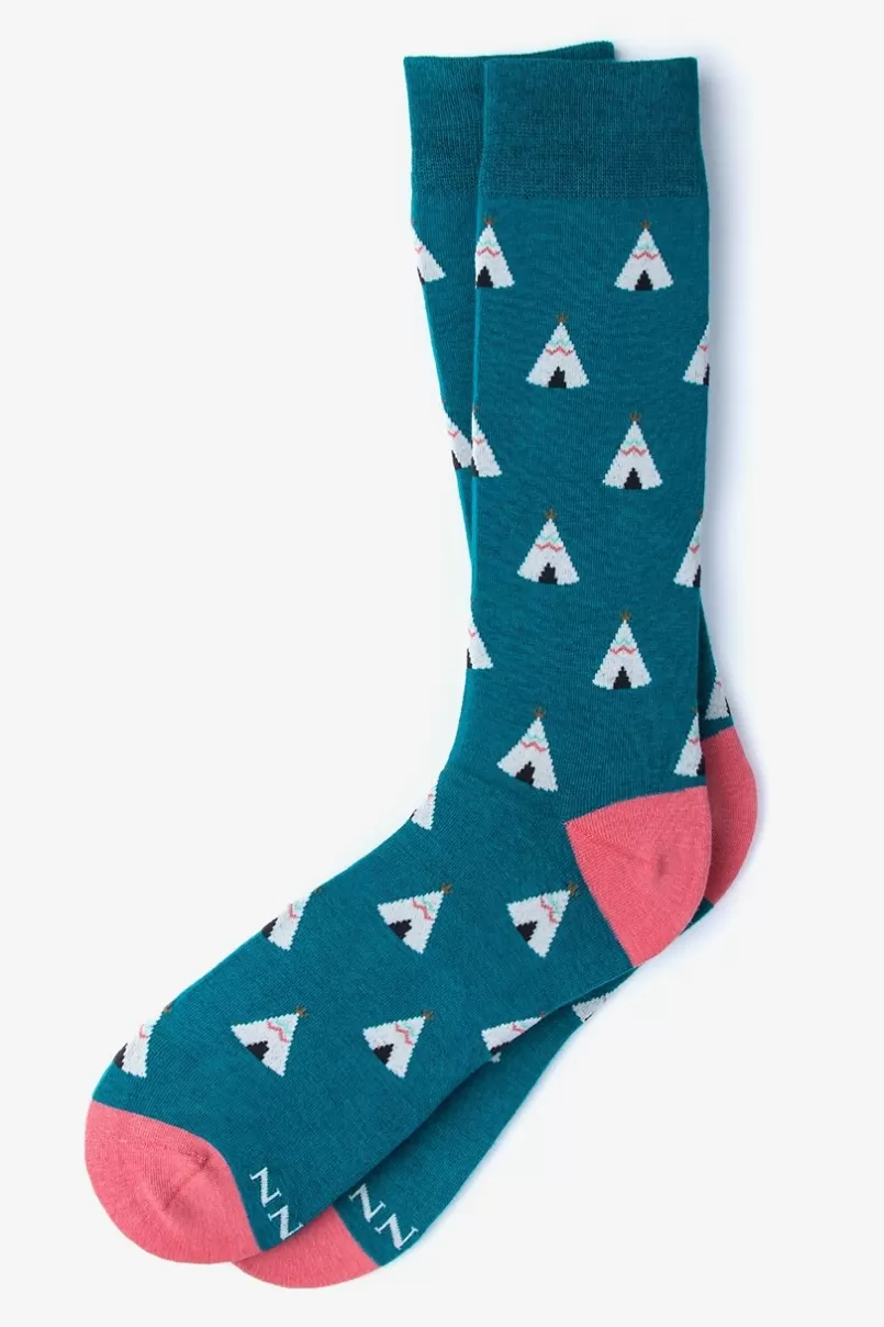 Ties Teepee Sock Teal Sale