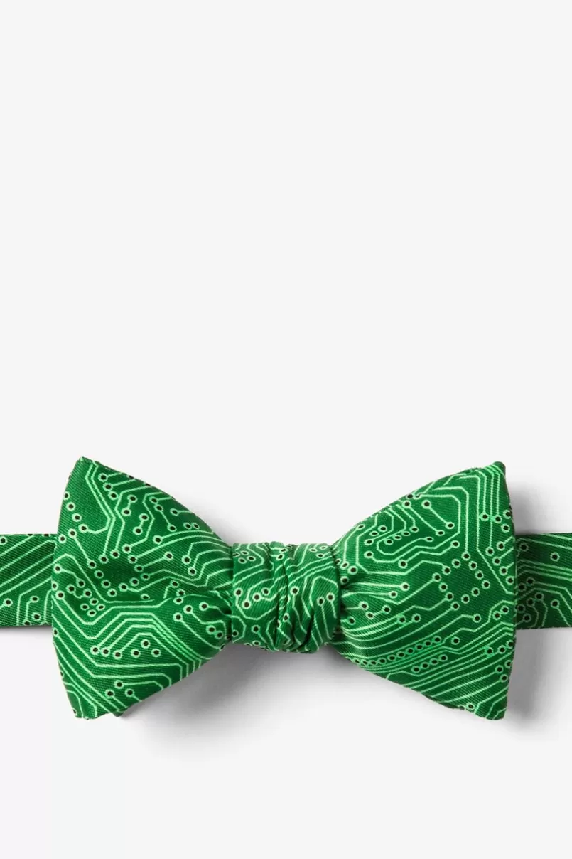 Ties The Circuit Board Green Self-Tie Bow Tie Sale