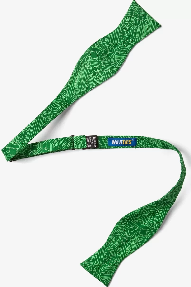 Ties The Circuit Board Green Self-Tie Bow Tie Sale