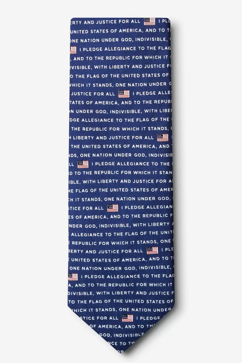 Ties The Pledge of Allegiance Navy Blue Tie Best Sale