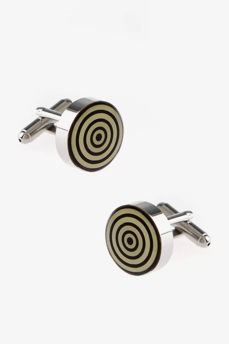 Ties Thick Round Circles Beige Cufflinks Online