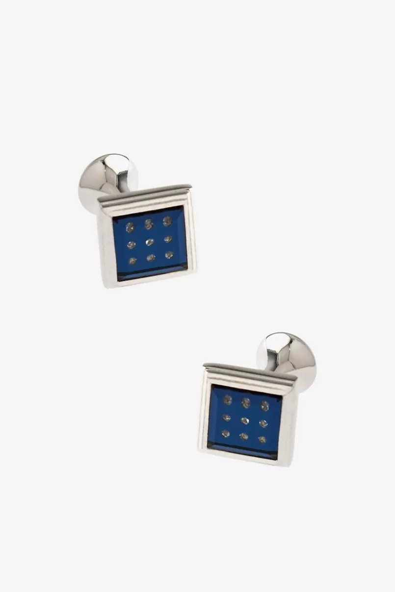 Ties Three Across Gem Blue Cufflinks Clearance