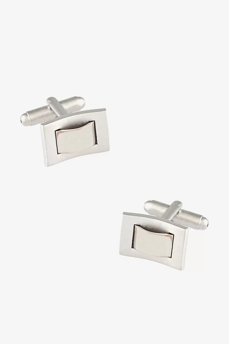 Ties Through the Loop Rectangular Silver Cufflinks Shop