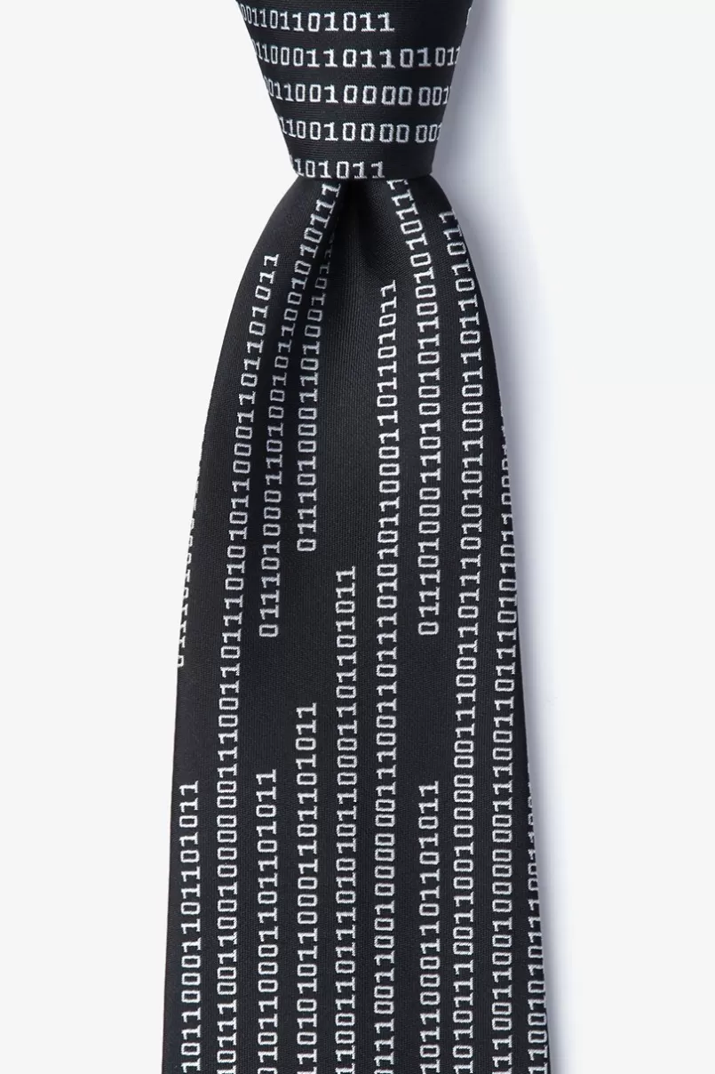 Ties Suck in Binary Code Black Tie Hot