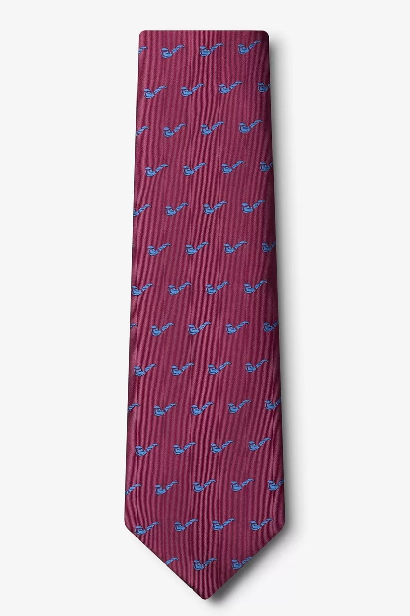 Ties Tobacco Pipes Extra Long Tie Burgundy Hot