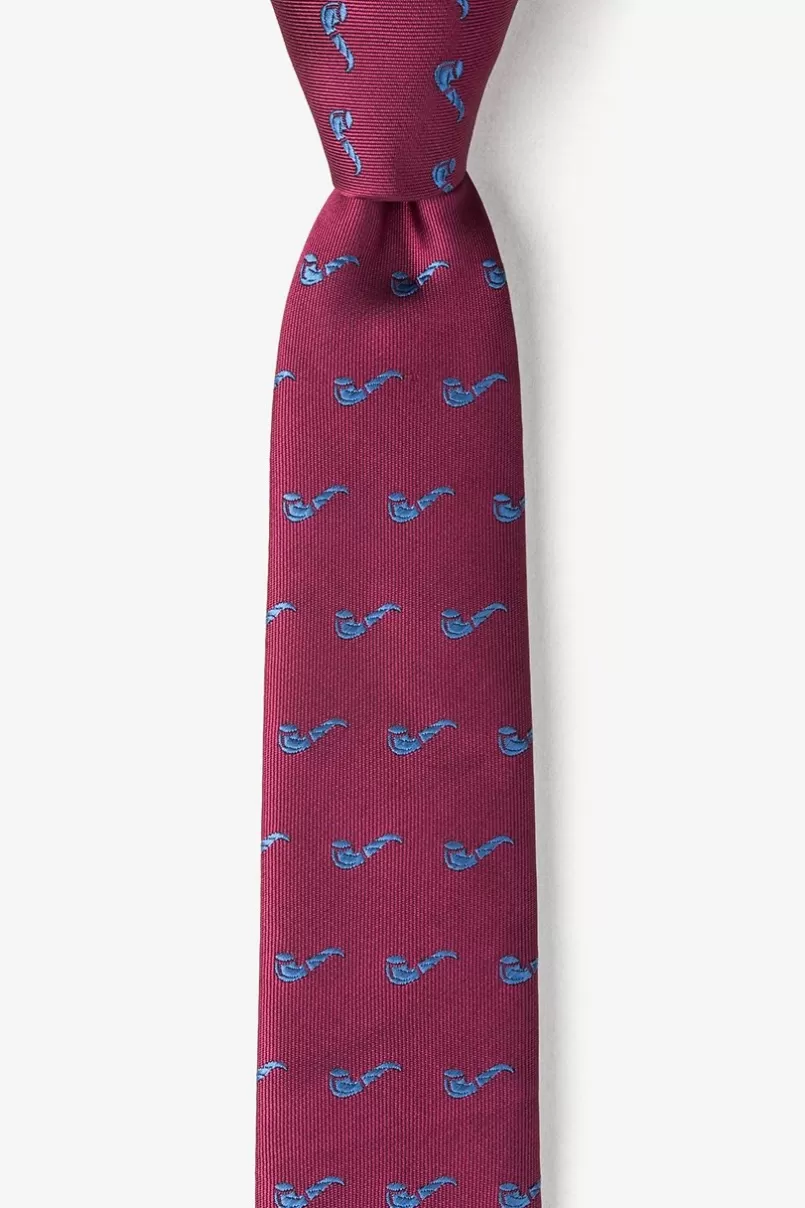 Ties Tobacco Pipes Skinny Tie Burgundy Discount