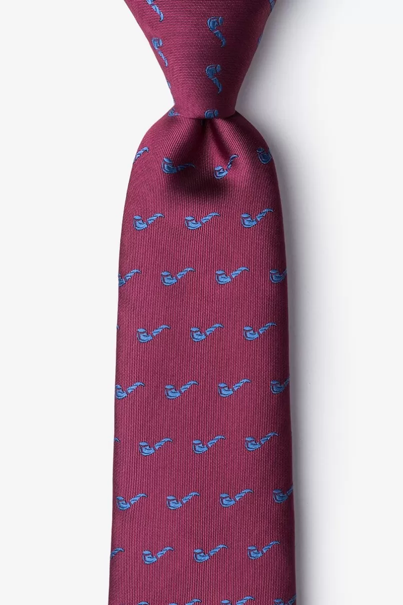 Ties Tobacco Pipes Tie Burgundy Discount