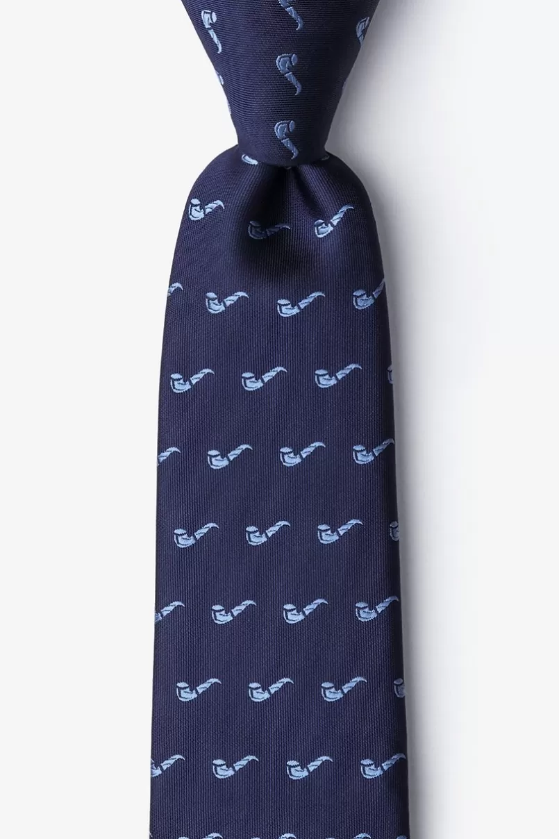 Ties Tobacco Pipes Navy Blue Extra Long Tie NavyBlue Clearance